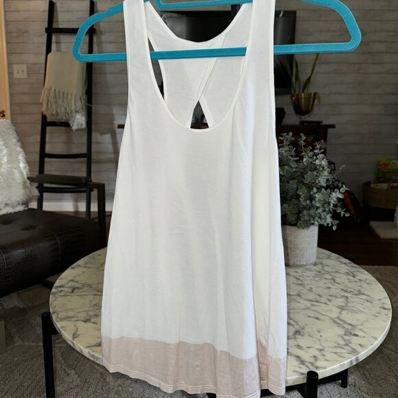 Lululemon Women's White Sleeveless Open Ends Tank Top Size 8 - Picture 1 of 9